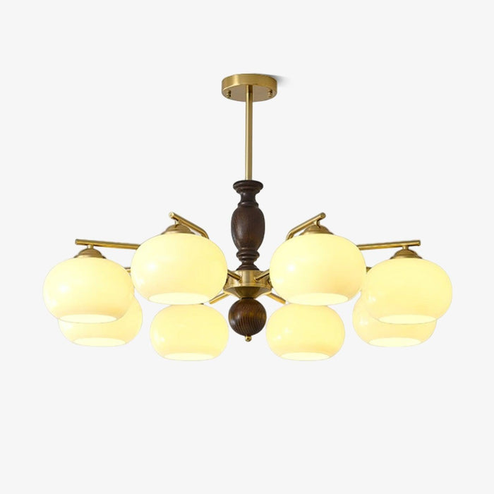 Walnut Beige Orb Chandelier-DWHOME