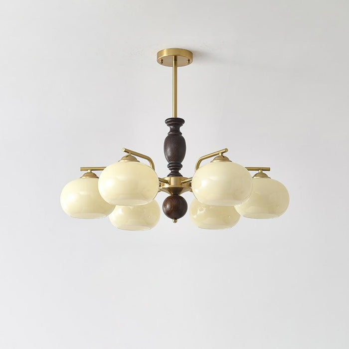 Walnut Beige Orb Chandelier-DWHOME