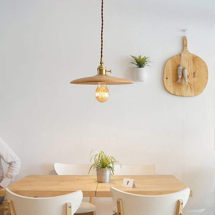Walnut Conical Pendant Light - DWHOME