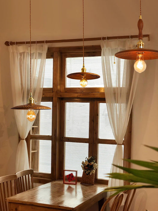 Walnut Conical Pendant Light - DWHOME