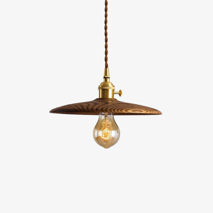 Walnut Conical Pendant Light - DWHOME