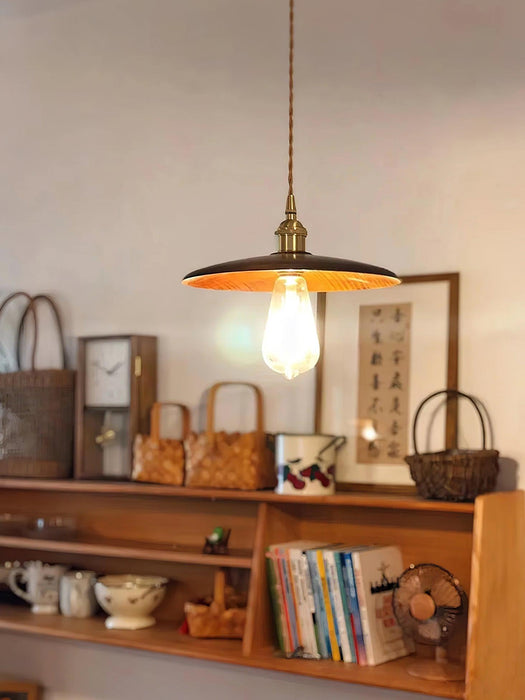Walnut Conical Pendant Light - DWHOME