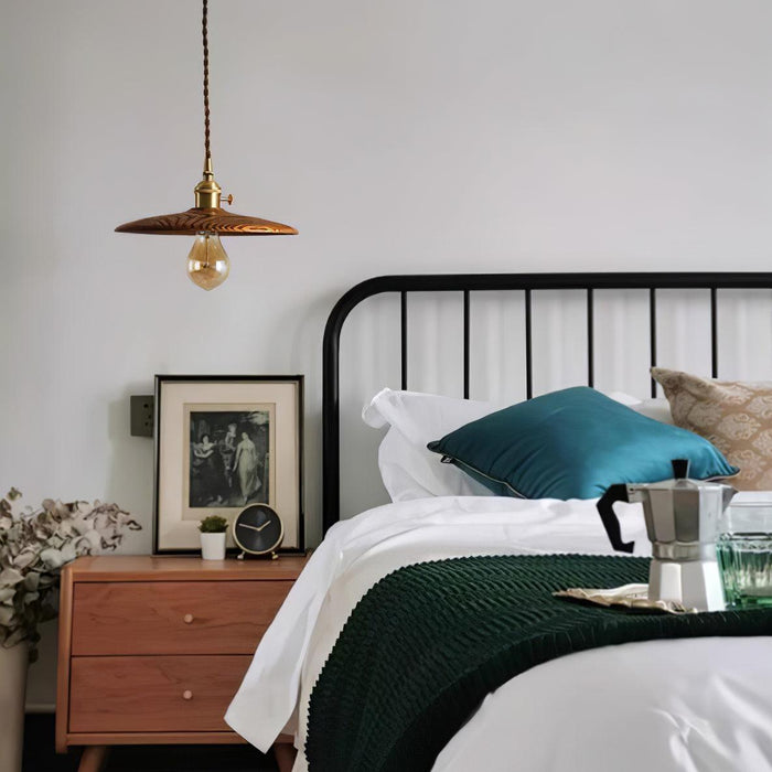 Walnut Conical Pendant Light - DWHOME