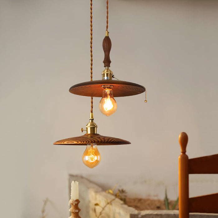 Walnut Conical Pendant Light - DWHOME