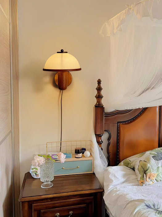 Mushroom Wood Wall Lamp-DWHOME