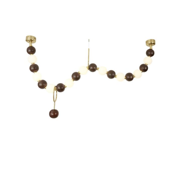Walnut Bead Necklace Chandelier-DWHOME