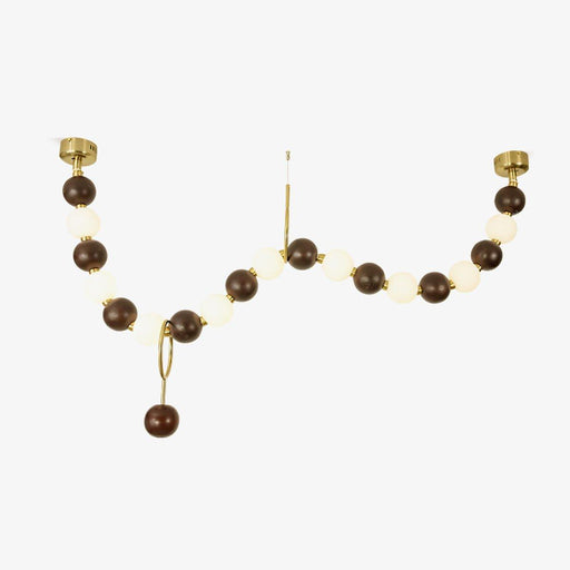 Walnut Bead Necklace Chandelier-DWHOME