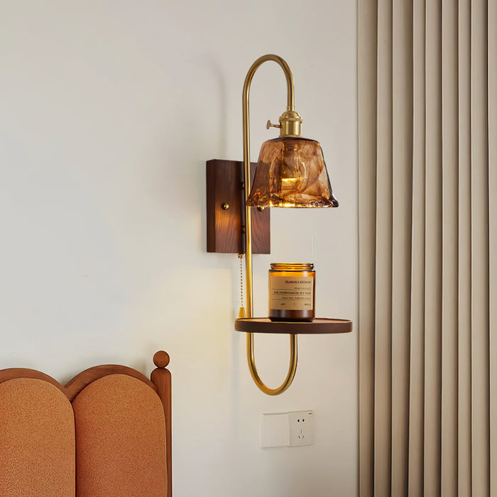 Walnut Shelf Sconce - Vakkerlight