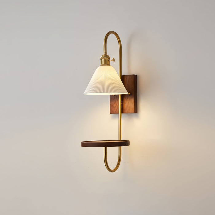 Walnut Shelf Sconce - Vakkerlight