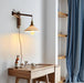 Walnut Swing Arm Wall Lamp-DWHOME