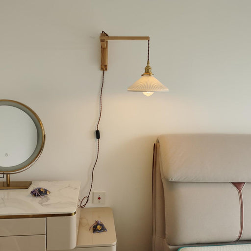 Walnut Telescopic Wall Lamp-DWHOME