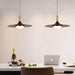 Walnut Wood Dish Pendant Light-DWHOME