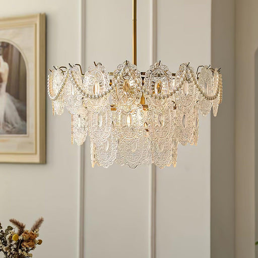 Wave Pearl Chandelier-DWHOME
