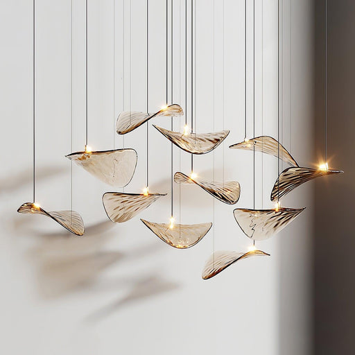 Wave Floating Leaf Chandelier-DWHOME