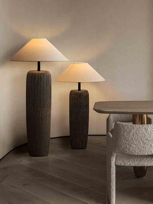 Weathered Wood Grain Floor Lamp-DWHOME