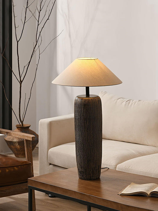 Weathered Wood Grain Floor Lamp-DWHOME