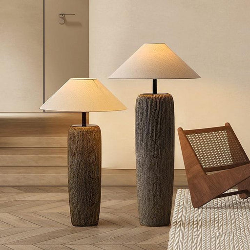 Weathered Wood Grain Floor Lamp-DWHOME