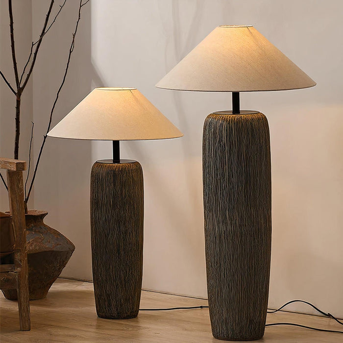 Weathered Wood Grain Floor Lamp-DWHOME