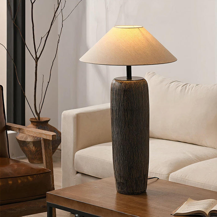 Weathered Wood Grain Floor Lamp-DWHOME