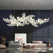 White and Gold Leaf Chandelier for Living Room - DWHOME