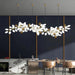 White and Gold Leaf Chandelier for Living Room - DWHOME