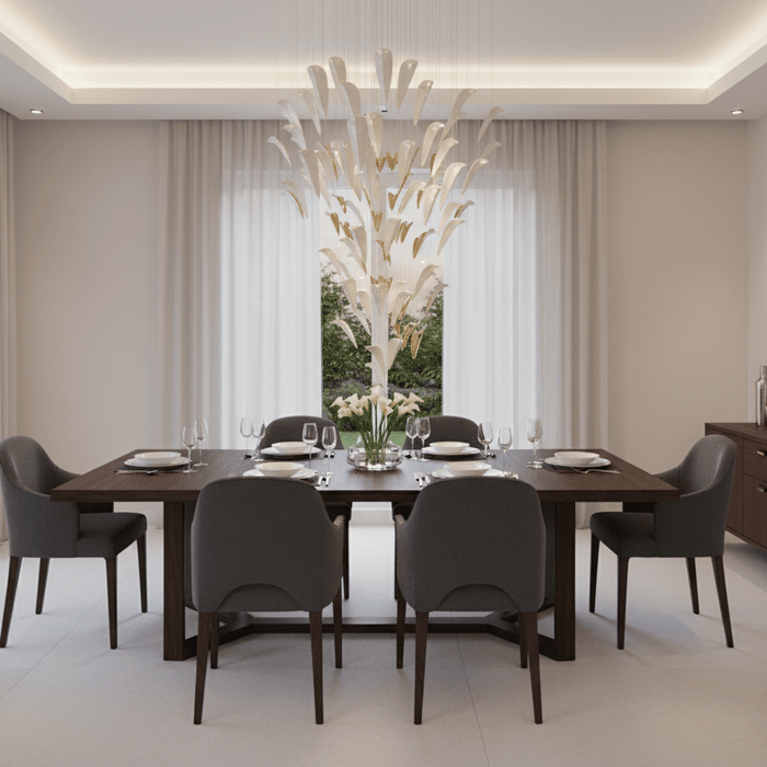 White Feather Art Deco Customize Chandelier - Vakkerlight