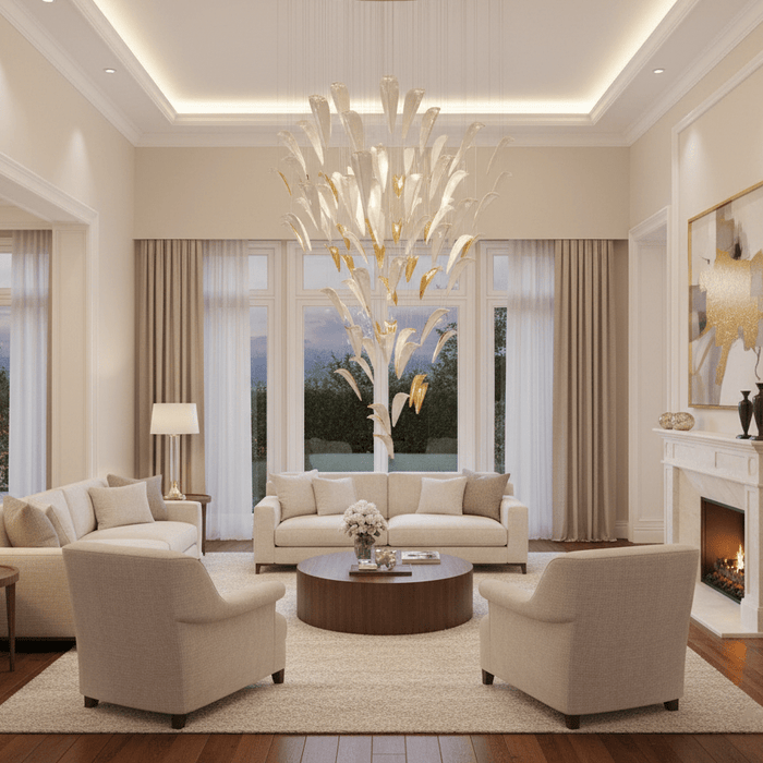 White Feather Art Deco Customize Chandelier - Vakkerlight