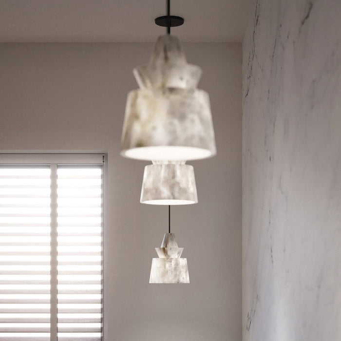 White Alabaster Pendant Light-DWHOME