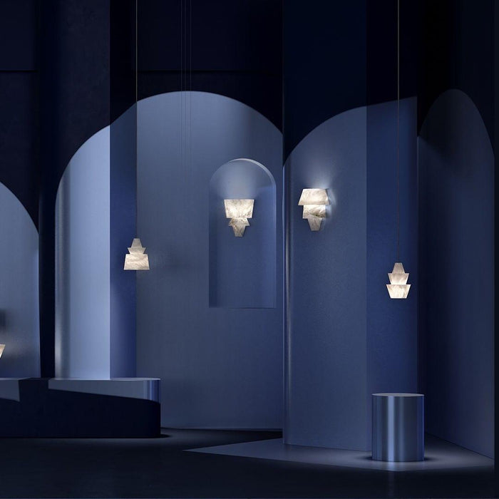 White Alabaster Pendant Light-DWHOME