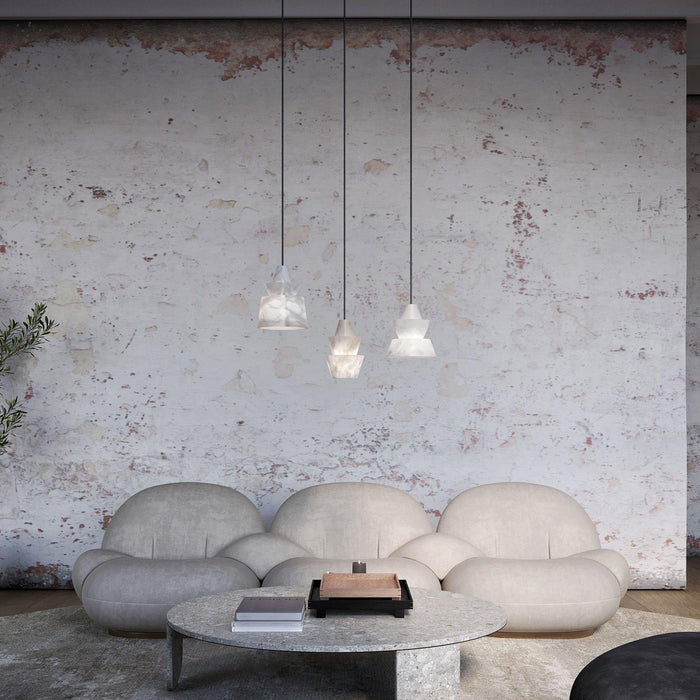 White Alabaster Pendant Light-DWHOME