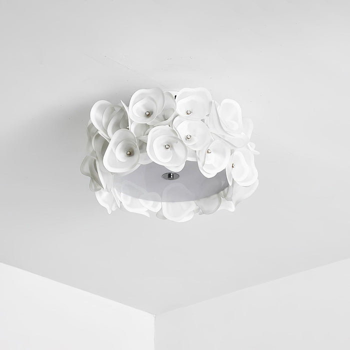 White Hydrangea Ceiling Lamp-DWHOME