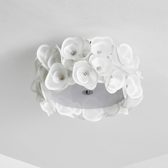 White Hydrangea Ceiling Lamp-DWHOME