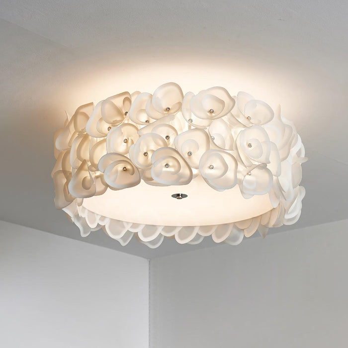 White Hydrangea Ceiling Lamp-DWHOME