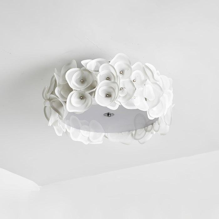 White Hydrangea Ceiling Lamp-DWHOME
