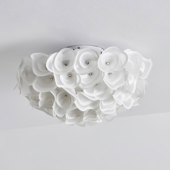 White Hydrangea Ceiling Lamp-DWHOME
