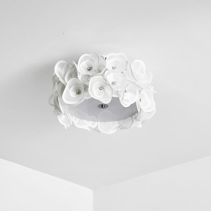 White Hydrangea Ceiling Lamp-DWHOME