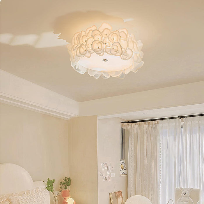 White Hydrangea Ceiling Lamp-DWHOME