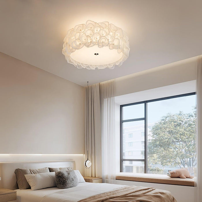White Hydrangea Ceiling Lamp-DWHOME