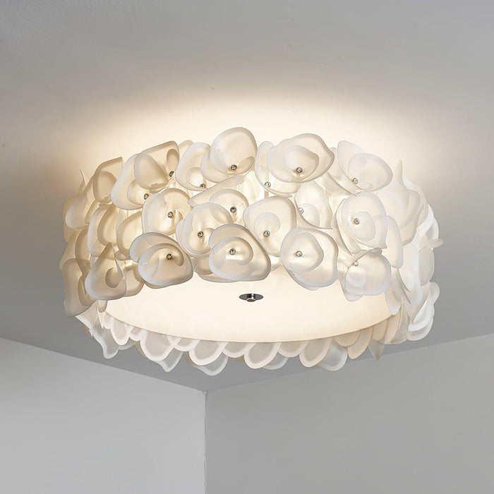 White Hydrangea Ceiling Lamp-DWHOME