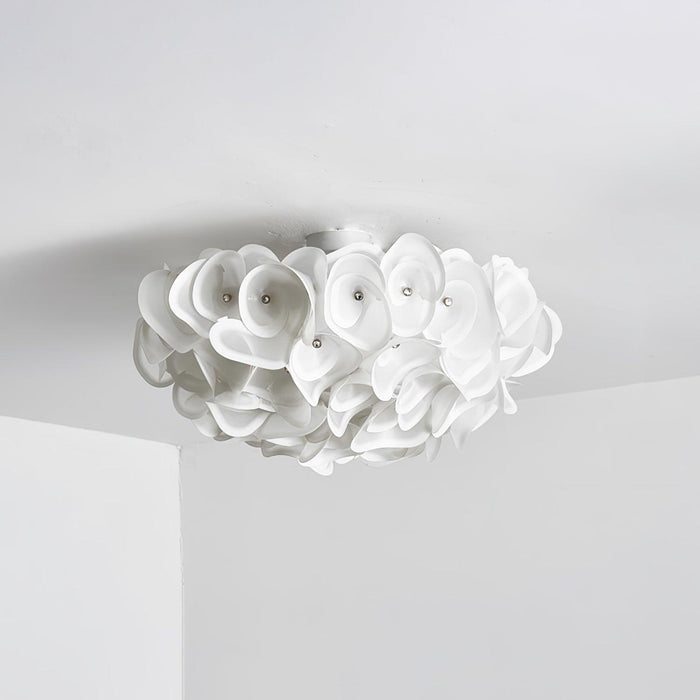 White Hydrangea Ceiling Lamp-DWHOME