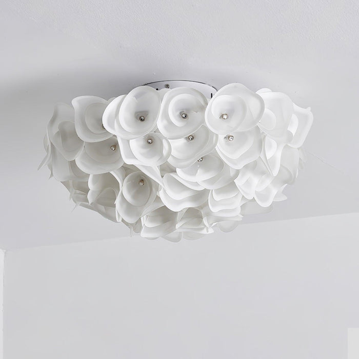 White Hydrangea Ceiling Lamp-DWHOME