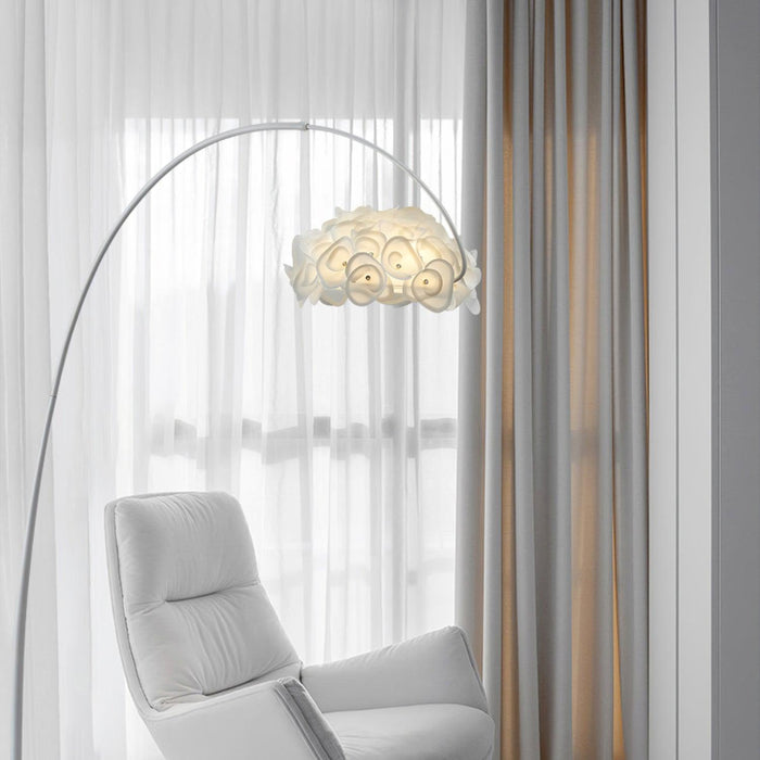 White Hydrangea Floor Lamp-DWHOME
