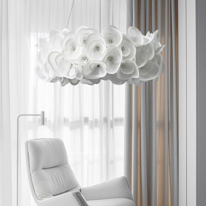 White Hydrangea Pendant Lamp-DWHOME