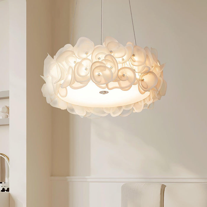 White Hydrangea Pendant Lamp-DWHOME