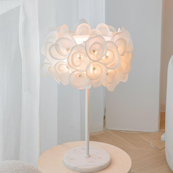 White Hydrangea Table Lamp-DWHOME