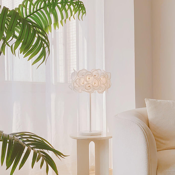 White Hydrangea Table Lamp-DWHOME