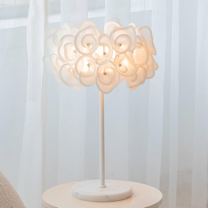 White Hydrangea Table Lamp-DWHOME