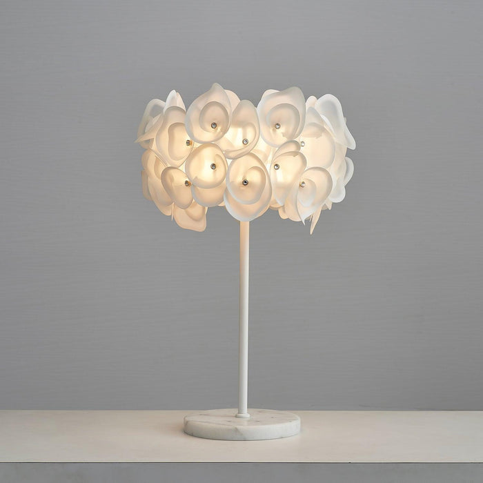 White Hydrangea Table Lamp-DWHOME