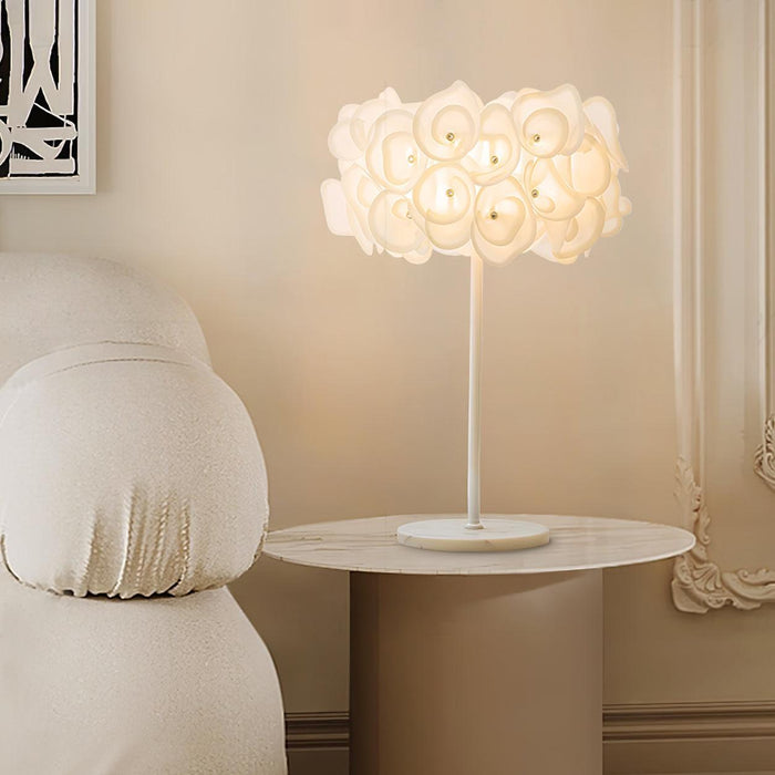 White Hydrangea Table Lamp-DWHOME