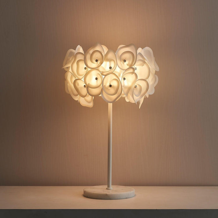 White Hydrangea Table Lamp-DWHOME